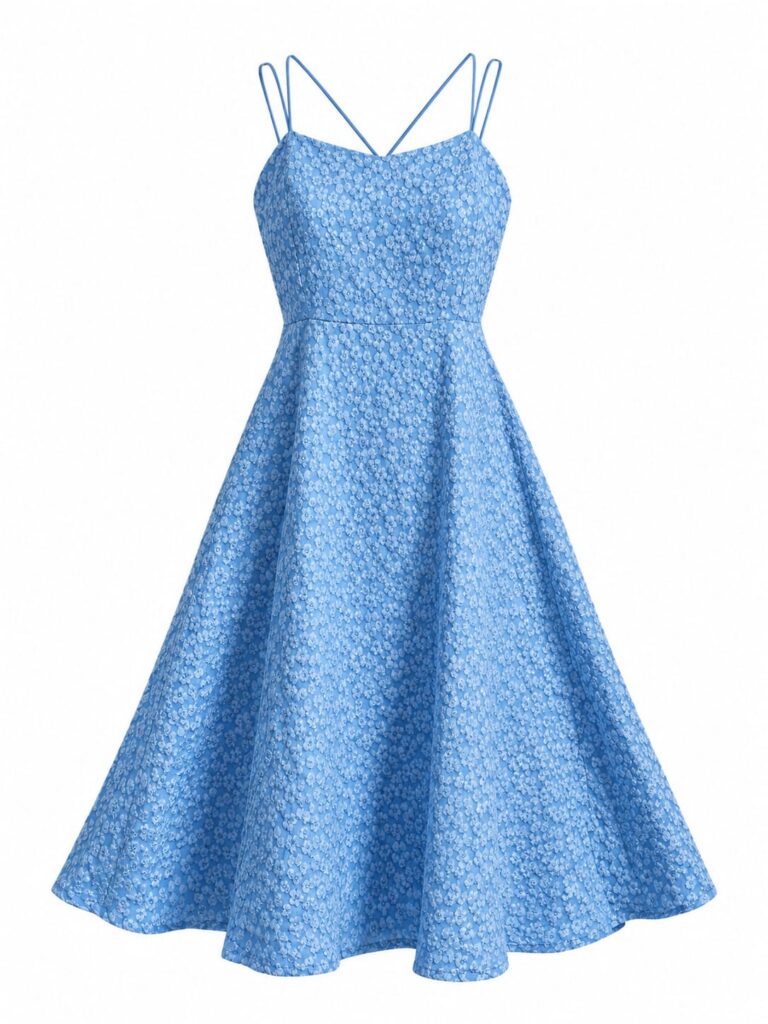 Sky blue floral dress