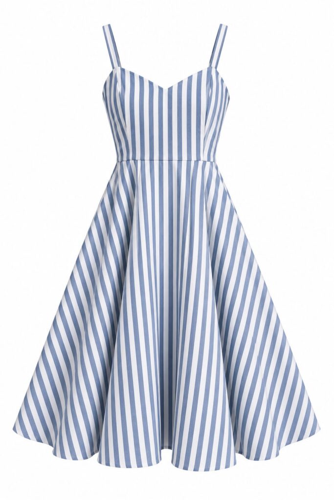 Blue & White Striped Dress