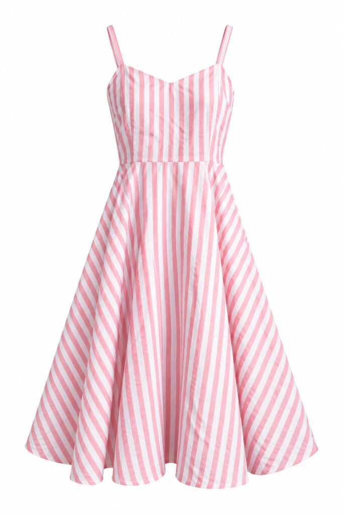 Pink & White Striped Dress