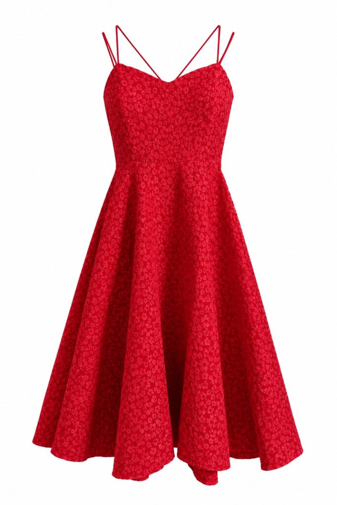 Red floral dress