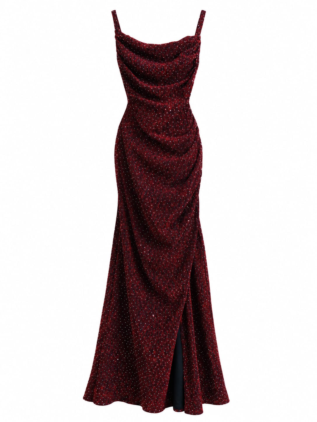 Midnight Glam Burgundy Dress